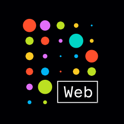 The DWeb logo: a letter D formed by colorful circles with the word WEB on the bottom.